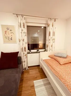 Ein Bett oder Betten in einem Zimmer der Unterkunft Wunderschöne Wohnung nähe Essen / Düsseldorf