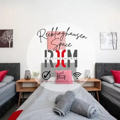 Serviceroom24 - Space in Recklinghausen Hoch WLAN - Smart-TV - 24-7 Check-in und Küche
