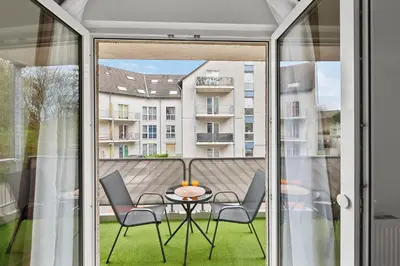 Ein Balkon oder eine Terrasse in der Unterkunft Parkplatz I Balkon & schnelles WLAN I nahe Zeche Zollverein