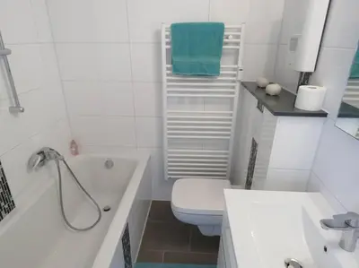 Ein Badezimmer in der Unterkunft Fewo Sonnenblick - Zentrumsnah und grün in Essen