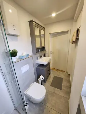 Ein Badezimmer in der Unterkunft Burgstadt Appartment -Ferienwohnung Altena - Breitenhagen