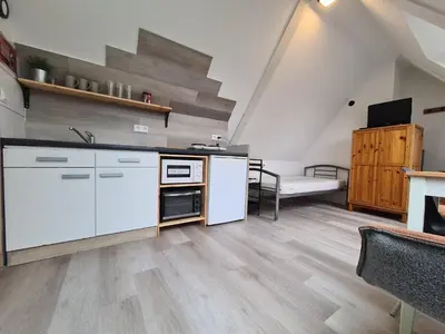 Küche/Küchenzeile in der Unterkunft B1- Appartements