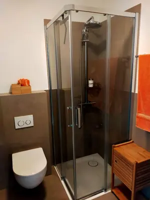 Ein Badezimmer in der Unterkunft Modernes Appartement am Eskesberg