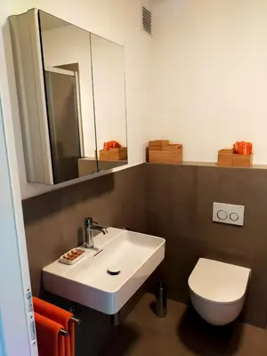 Ein Badezimmer in der Unterkunft Modernes Appartement am Eskesberg
