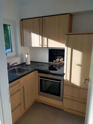Küche/Küchenzeile in der Unterkunft Modernes Appartement am Eskesberg