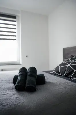 Ein Bett oder Betten in einem Zimmer der Unterkunft Ferienwohnung Hills