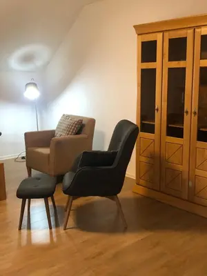 Ein Sitzbereich in der Unterkunft 4 Zimmer-Komfortwohnung mit viel Platz in Haltern