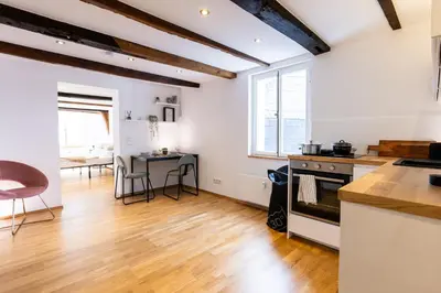 Küche/Küchenzeile in der Unterkunft Fachwerk Boutique-Hotel 1