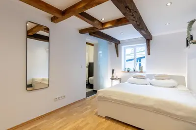 Ein Bett oder Betten in einem Zimmer der Unterkunft Fachwerk Boutique-Hotel 4