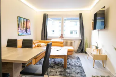Ein Sitzbereich in der Unterkunft Apartment Fioranza Komfortable, stilvolle Wohnung für 6 Personen
