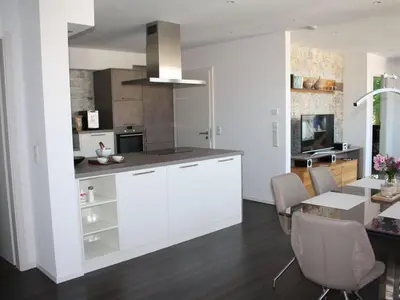 Küche/Küchenzeile in der Unterkunft im Penthouse am Wolfsberg