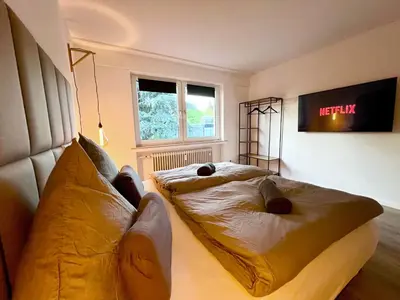 Ein Sitzbereich in der Unterkunft 2Br freeParking DUS Airp DUS Ess NTFLX