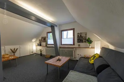 Ein Sitzbereich in der Unterkunft Unterm Dach in Schwerte