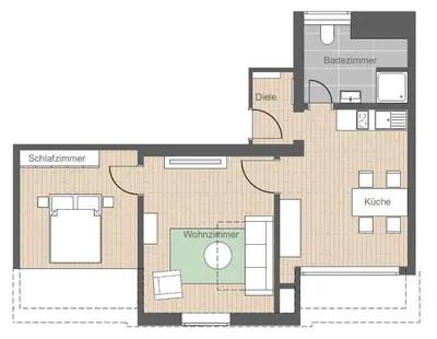 Grundriss der Unterkunft Frisch renovierte Ferienwohnung Haldenblick für 2-4 Personen, zentral gelegen