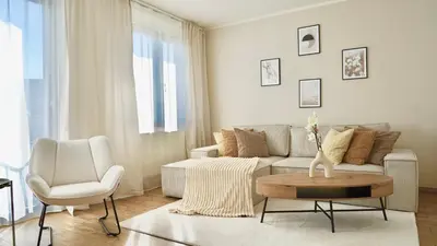 Ein Sitzbereich in der Unterkunft Modern & Zentral - Nähe Düsseldorf & Köln