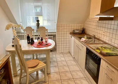 Küche/Küchenzeile in der Unterkunft Apartment Orchidee