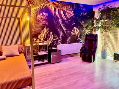 Ein Sitzbereich in der Unterkunft Apartment Aura Spa Wesel