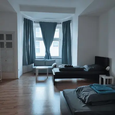 Ein Sitzbereich in der Unterkunft Charmante Altbauwohnung im Herzen der Stadt Solingen 4 Personen