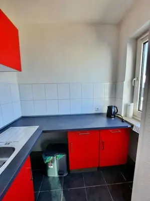 Küche/Küchenzeile in der Unterkunft City-Wohnung mit Ausblick