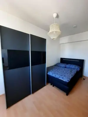 Ein Bett oder Betten in einem Zimmer der Unterkunft City-Wohnung mit Ausblick