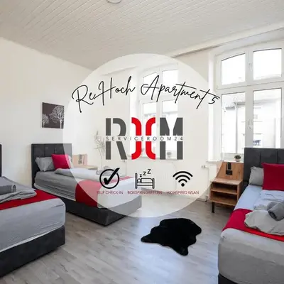 Serviceroom24 - Apartment 5 in Recklinghausen WLAN - Smart-TV - 24-7 Check-in und Küche