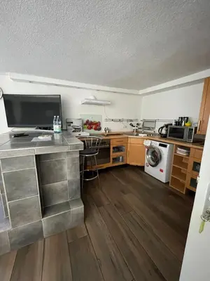 Küche/Küchenzeile in der Unterkunft Ferien-Monteur-Wohnung am Bach im Grünen mit 3 Schlafzimmer