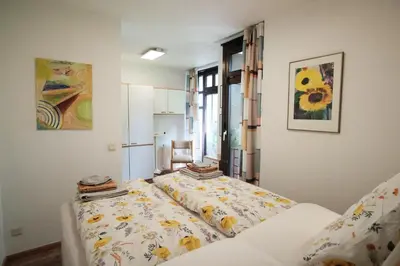 Ein Bett oder Betten in einem Zimmer der Unterkunft Ferienwohnung Der Gerber