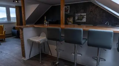 Ein Sitzbereich in der Unterkunft View Apartment