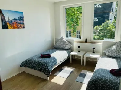 Ein Sitzbereich in der Unterkunft Top Apartments in Kamen - Cozystays