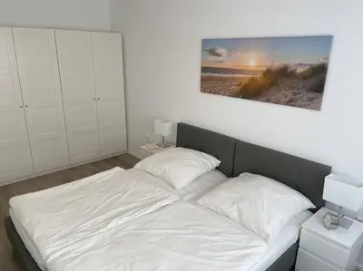 Ein Bett oder Betten in einem Zimmer der Unterkunft Gemütliches Apartment in Duisburg