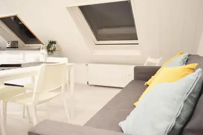 Ein Sitzbereich in der Unterkunft Rüttenscheid Dachgeschoßwohnung
