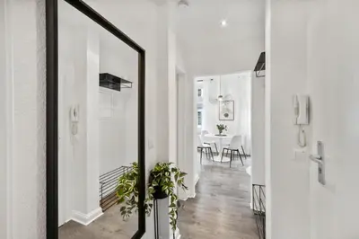 Grundriss der Unterkunft Zentral Wohnen im Luisenviertel Küche & Smart-TV