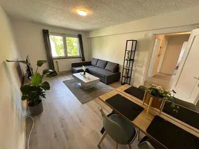Ein Sitzbereich in der Unterkunft Moderne Ferienwohnung für 4-5 Personen mitten in Herten*Netflix*Nespresso