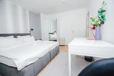 Ein Bett oder Betten in einem Zimmer der Unterkunft Dortmunder Stadtoase