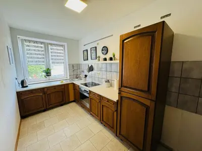 Küche/Küchenzeile in der Unterkunft Monteur Home