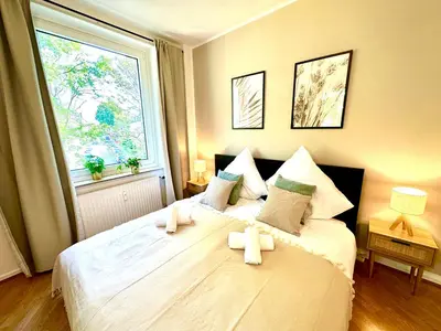 Ein Bett oder Betten in einem Zimmer der Unterkunft Scandinavian Relax, Netflix, central, keyless