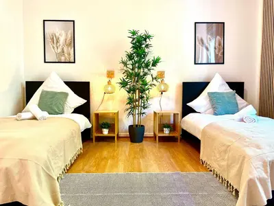 Ein Bett oder Betten in einem Zimmer der Unterkunft Scandinavian Relax, Netflix, central, keyless