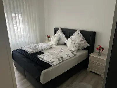 Ein Bett oder Betten in einem Zimmer der Unterkunft Apartment 1 in Duisburg-Mitte, Altstadt