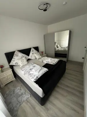Ein Bett oder Betten in einem Zimmer der Unterkunft Apartment 1 in Duisburg-Mitte, Altstadt