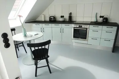 Küche/Küchenzeile in der Unterkunft DUS-Loft