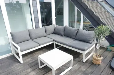 Ein Sitzbereich in der Unterkunft DUS-Loft
