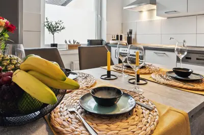 Grundriss der Unterkunft Stylisches Apartment, 2-5 Personen, Zentral, Nähe Messe