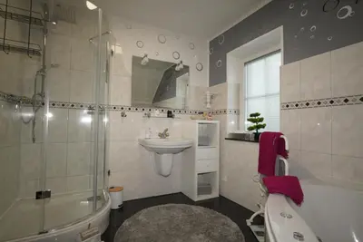Ein Badezimmer in der Unterkunft FeWo Dorfliebe