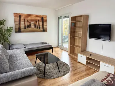 TV/Unterhaltungsangebot in der Unterkunft 2,5 Zimmer Apartment mit Balkon