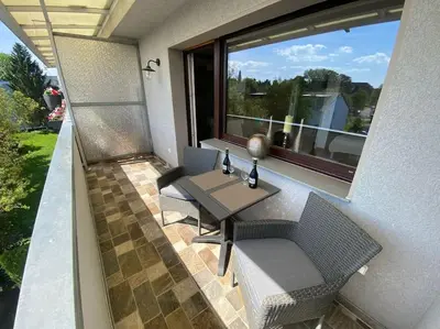 Ein Balkon oder eine Terrasse in der Unterkunft Apartment zum Wohlfühlen in Bochum Gerthe