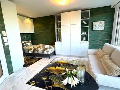 Ein Sitzbereich in der Unterkunft Komfortappartement mit Terraasse