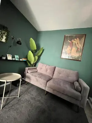 Ein Sitzbereich in der Unterkunft Citynahes modernes Apartment