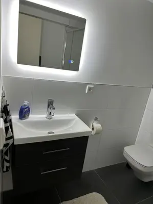 Ein Badezimmer in der Unterkunft Schöne und große Ferien und Monteur Wohnung
