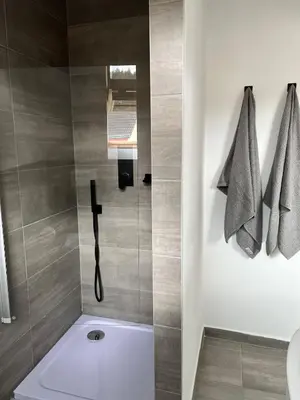 Ein Badezimmer in der Unterkunft Exquisites Loft mit Schloß Blick für 5 Personen