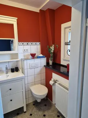 Ein Badezimmer in der Unterkunft FeWo Brückenblick